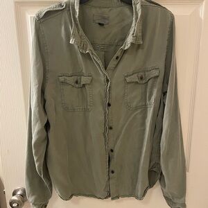Universal Thread Khaki Button-Up Blouse